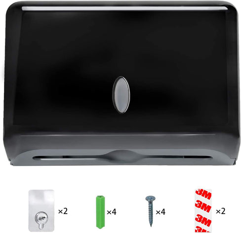 Paper Towel Dispensers, Commercial Toilet Tissue Dispensers Wall Mount Paper Towel Holder C-Fold/Multifold Paper Towel Dispenser for Bathroom, Kitchen(Black)